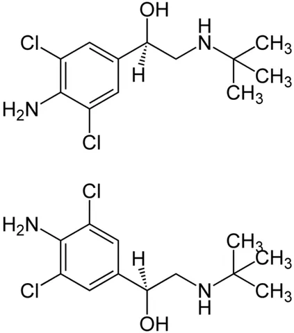 clenbuterol: the decongestant and bronchodilator 1-(4-amino-3,5-dichlorophenyl)-2-(tert-butylamino)ethanol