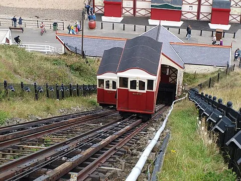 cliff lift: a funicular that runs between the top and the bottom of a cliff, usually at a seaside location
