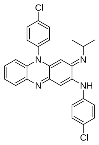 clofazimine: a reddish brown fat-soluble powdered dye C₂₇H₂₂Cl₂N₄ that is a derivative of riminophenazine used...
