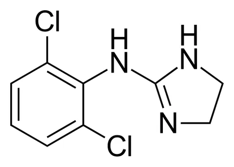 clonidine: a drug that acts as an α₂-adrenoreceptor agonist, used in the treatment of hypertension, opiate...