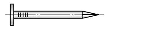 clout nail: any of various types of nails with large flat heads designed to fasten sheet metal to wood, fasten...