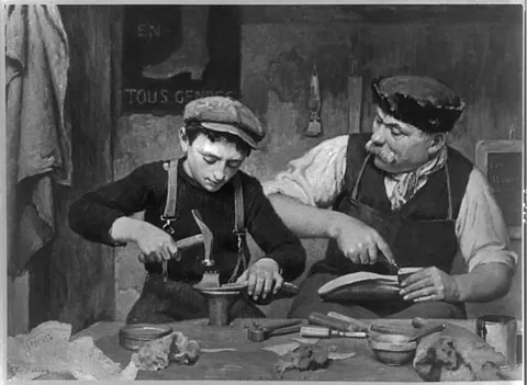 cobbler: a person who repairs, and sometimes makes, shoes
