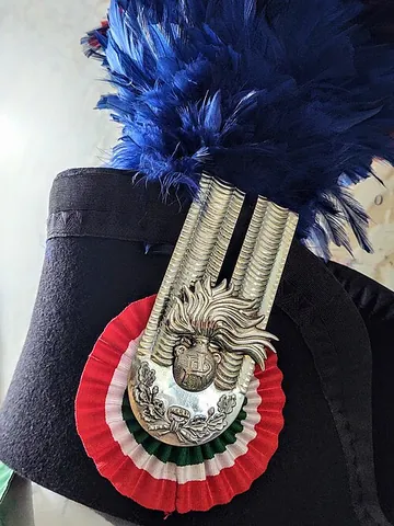 cockade: a rosette or knot of ribbon worn in a hat, especially as an office or party badge