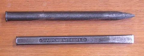 cold chisel: a narrow chisel, made of hardened, tempered steel, used for cutting stone etc