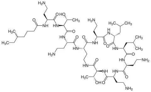 colistin: a polymixin antibiotic effective against a range of gram-negative bacteria, sometimes considered a...