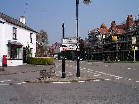 colwall stone: a village in Colwall parish, east Herefordshire, England (OS grid ref SO7542)