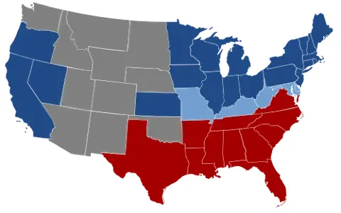 confederate states of america: an unrecognized nation existing from 1861 to 1865, consisting of the eleven Southern states that...