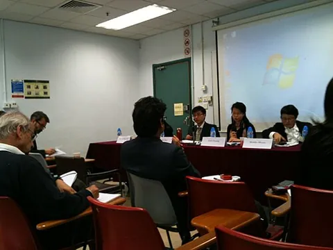 conference: the act of consulting together formally; serious conversation or discussion; interchange of views