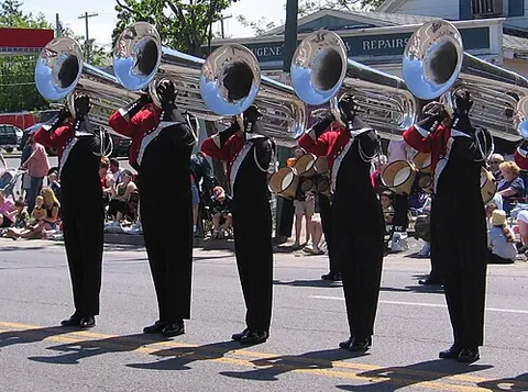 contrabass bugle: a type of tuba designed for marching. It is preferred by drum corps with large tuba sections...