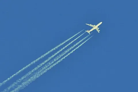contrail: an artificial cloud made by the exhaust of jet aircraft or wingtip vortices that precipitate a...