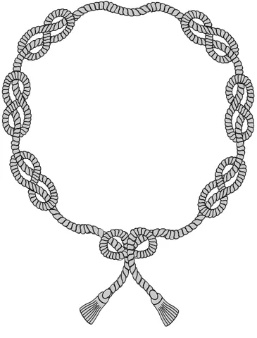 cordeliere: a decorative cord, especially that surrounding a blazon used to display a widow's coat of arms