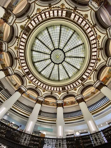cornice ring: a round moulding that encircles the base or top of a structural element, such as the architrave of...