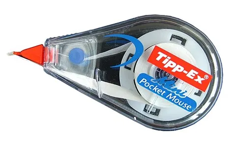 correction tape: an opaque white tape that can be placed against paper and transferred by pressure in order to blank...