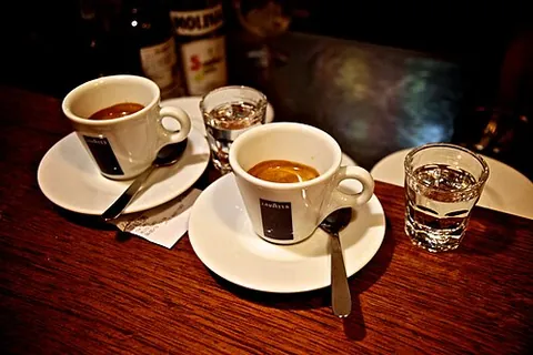 corretto: an espresso coffee with a dash of grappa or other liqueur