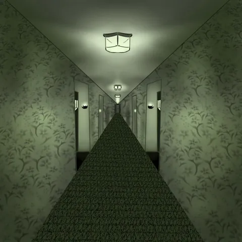 corridor: a narrow hall or passage with rooms leading off it, as in a building or in a railway carriage
