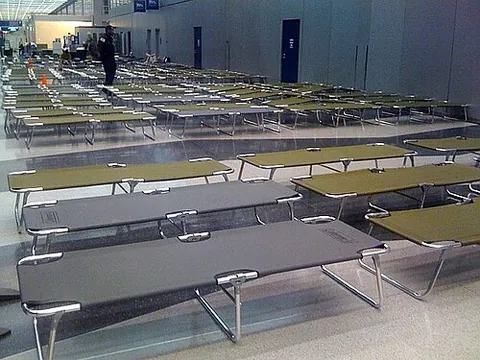 cot: a simple bed, especially one for portable or temporary purposes