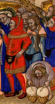 cotehardie: a mid to late 14th century unisex garment tailored to fit the torso and arms, usually with a row of...