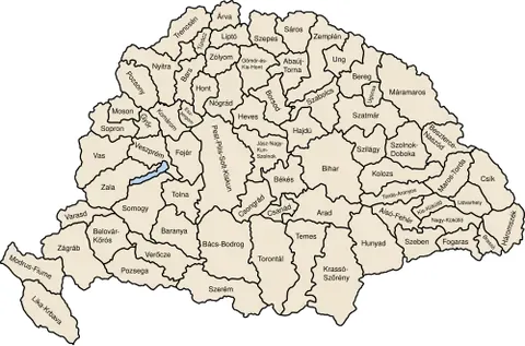 county: the land ruled by a count or a countess