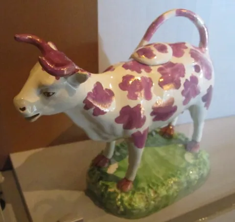 cow creamer: a traditional creamer (jug) in the shape of a cow