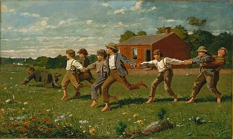 crack-the-whip: an outdoor children's game in which participants try to maintain hold of hands as random movements...
