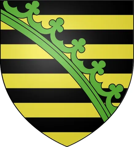 crancelin: a chaplet of rue, as used as a charge on the arms of Saxony