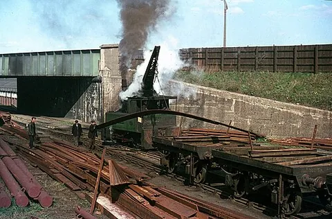 crane locomotive: a tank locomotive fitted with a crane for lifting purposes