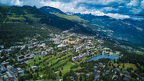 crans-montana: a municipality and ski resort in Sierre district, Valais canton, Switzerland