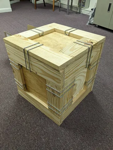 crate: a large open box or basket, used especially to transport fragile goods