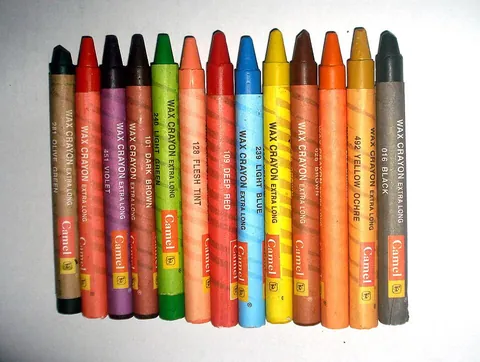 crayon: a stick of colored chalk or wax used for drawing