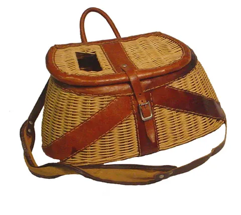 creel: a woven basket, especially a wicker basket
