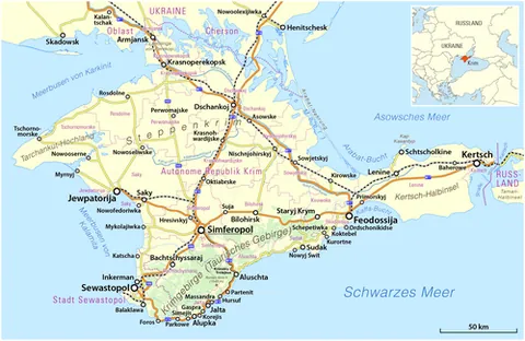 crimea: a geographic region and peninsula in Eastern Europe, jutting out into the Black Sea; de facto...
