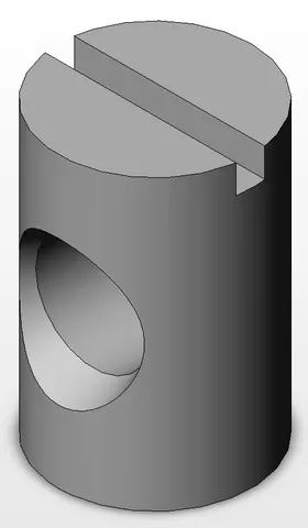 cross dowel: a cylindrical metal rod with a perpendicular threaded hole passing through its side and a thin...