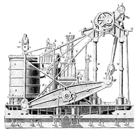 cross-tail: a bar in a steam engine connecting the ends of the side rods or levers of a backaction or...