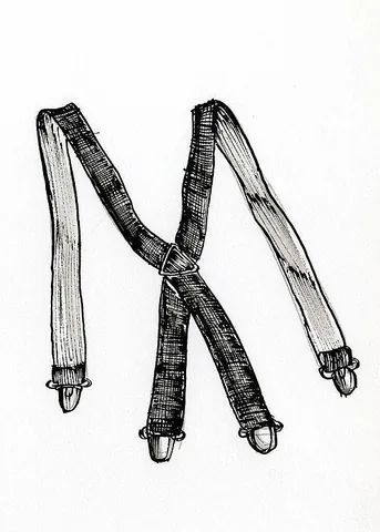 crossback: two pieces on the back of an item (for attaching or bracing it) which form an "X"