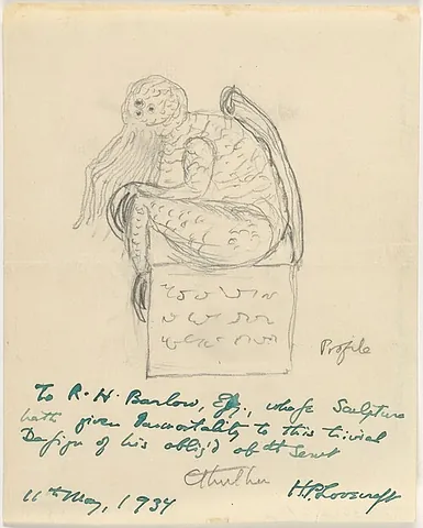 cthulhu: a gigantic fictional humanoid alien god being described with a head resembling an octopus and...
