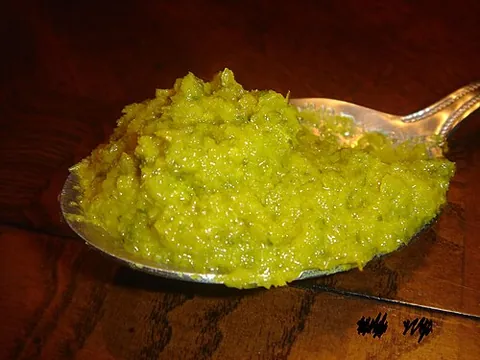 curry paste: a moist blend of vegetables and spices ground together and used as a base for curries, especially...