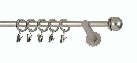 curtain rod: a rod used to hang a curtain, typically by using curtain rings