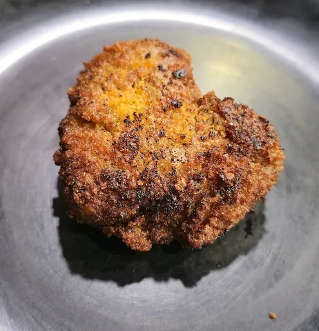 cutlet: a thin slice of meat, usually fried
