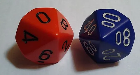 d100: a die roll used for example in some role-playing games and wargames to generate a random number...