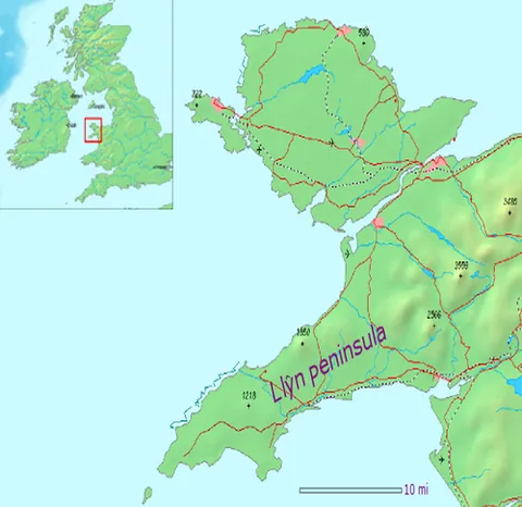 llŷn peninsula: a peninsula in Gwynedd, North Wales