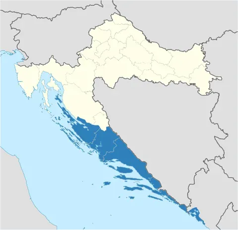 dalmatia: a historical region of Croatia, on the eastern coast of the Adriatic Sea
