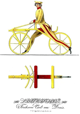 dandy-horse: a two-wheeled foot-propelled vehicle with no pedals or brakes; a draisienne