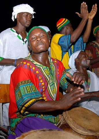 dashiki: a loose and brightly-colored African shirt