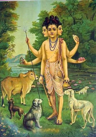 dattatreya: the son of Rishi Atri and Goddess Anasuya, considered an incarnation of the Hindu trinity