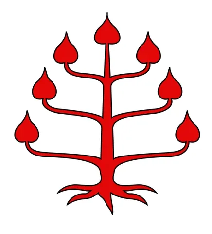 créquier: a highly stylized tree of seven (less commonly, five) symmetrical branches, typically also depicted...