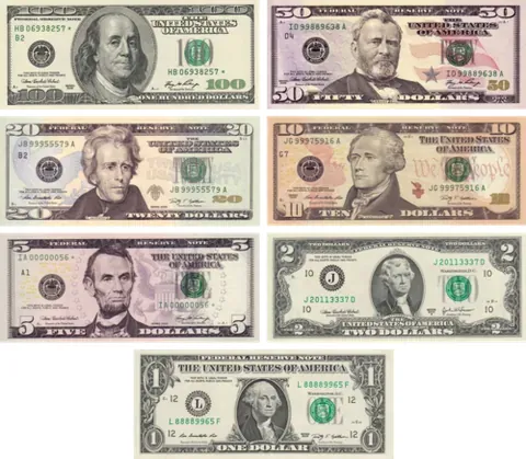 dead president: a piece of US paper currency