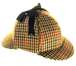 deerstalker hat: a type of men's headwear, made of cloth with a plaid pattern, having two projecting brims (one at...
