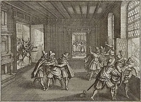 defenestration: the act of throwing something or especially someone out of a window, especially lethally
