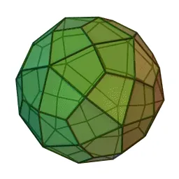 deltoidal hexecontahedron: a Catalan solid with 60 kite faces, 120 edges and 62 vertices, being the dual of the...