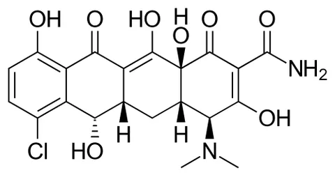 demeclocycline: a broad-spectrum tetracycline antibiotic produced by an actinomycete Kitasatospora aureofaciens and...